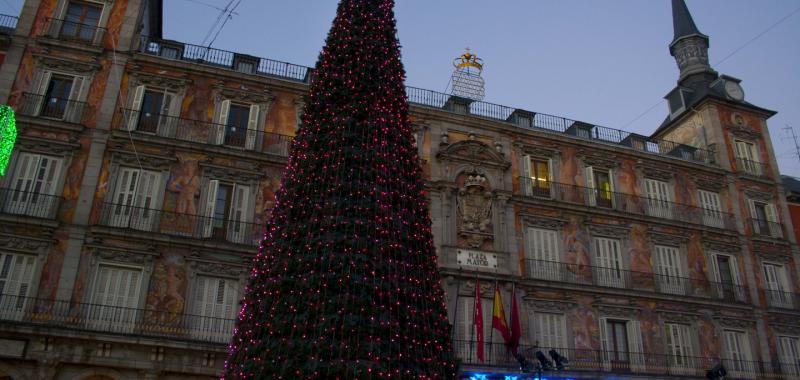 Árbol de Navidad en la Plaza Mayor de Madrid