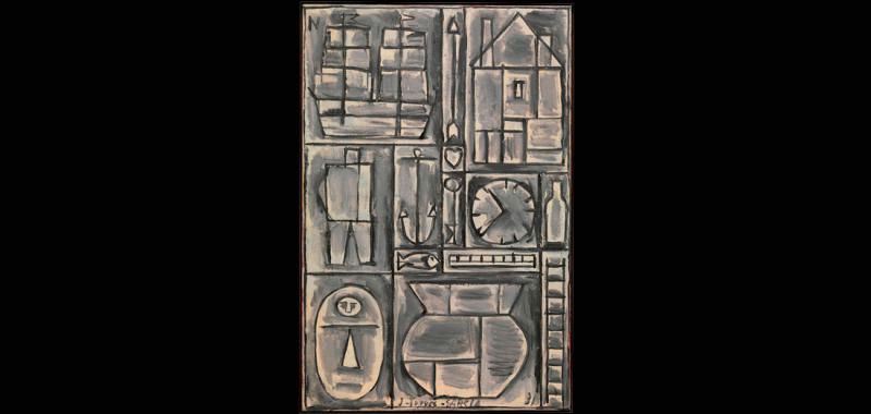 Joaquín Torres García (Uruguayo, 1874–1949). Composition. 1931. Óleo sobre lienzo. The Museum of Modern Art, New York. Gift of Larry Aldrich, 1956. © Sucesión Joaquín Torres-García, Montevideo 2016. Foto: Thomas Griesel