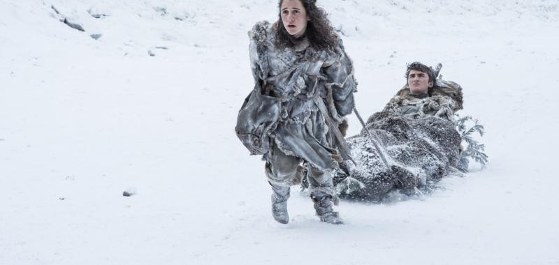 Ellie Kendrick como Meera Reed e Isaac Hempstead Wright como Bran Stark