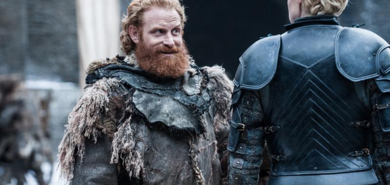 Kristofer Hivju como Tormund Matagigantes y Gwendoline Christie como Brienne de Tarth