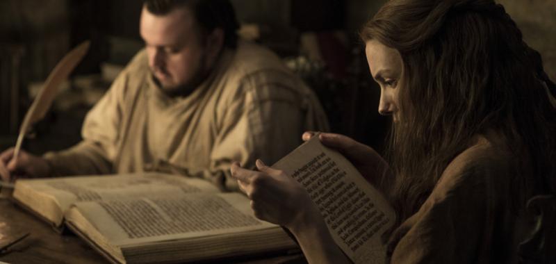 John Bradley como Samwell Tarly y Hannah Murray como Elí