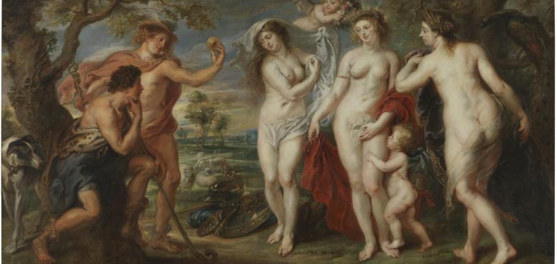 El juicio de Paris. Pedro Pablo Rubens. Óleo sobre lienzo. h. 1638