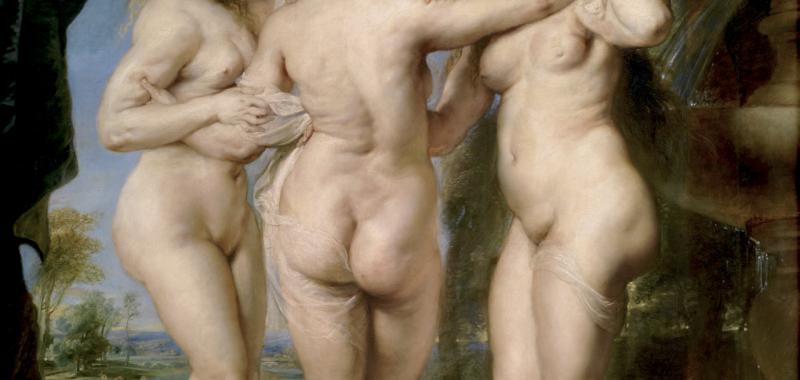 Las Tres Gracias. Pedro Pablo Rubens.Óleo sobre tabla.1630-1635