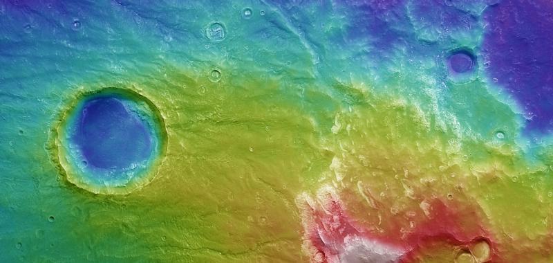 Topografía de las montañas de Thaumasia