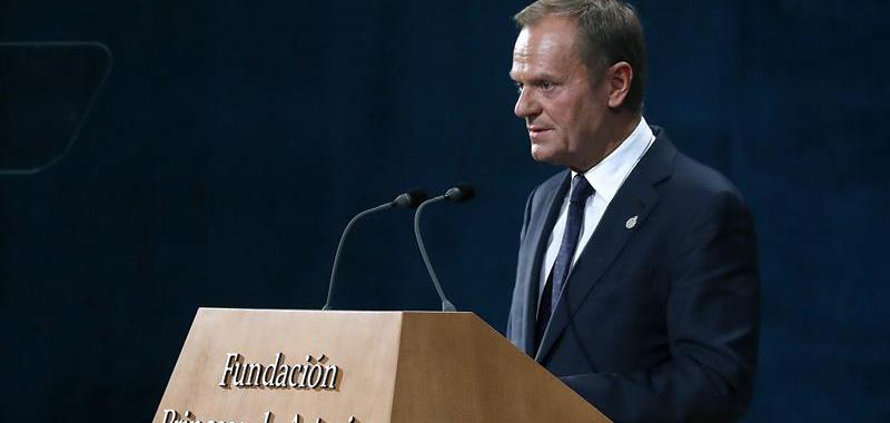 El presidente del Consejo Europeo, Donald Tusk, tras recoger el Premio Princesa de Asturias de la Concordia: "la ley tiene que ser respetada por todos".
