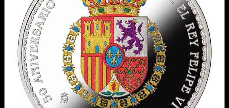 Monedas conmemorativas del 50 cumpleaños de Felipe VI