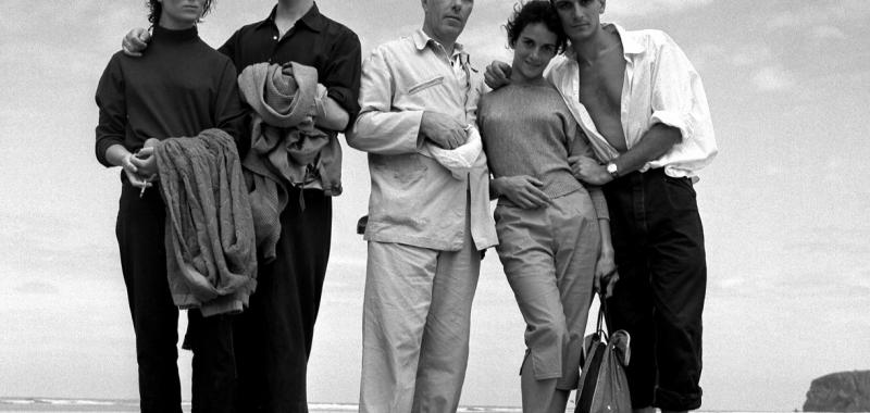 La familia en la playa, Santander, 1954
