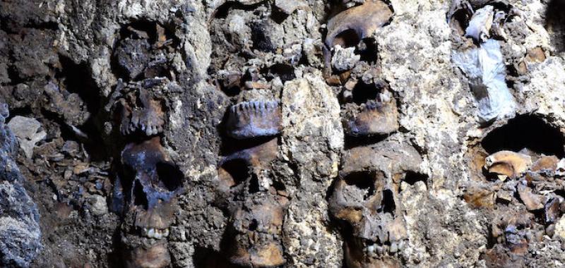 Hallados 119 cráneos en Huei Tzompantli de Tenochtitlan