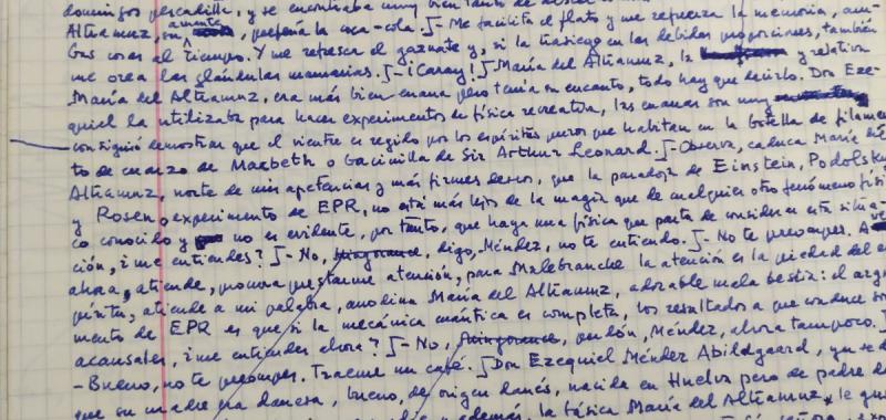 Manuscrito de Camilo José Cela