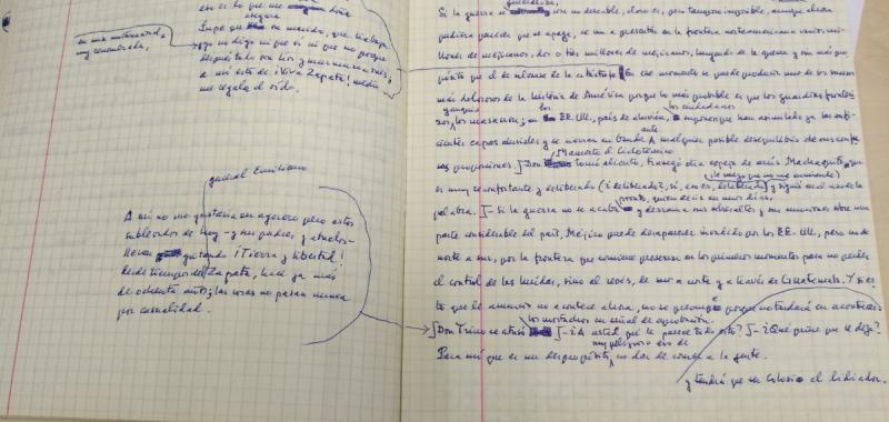 Manuscrito de Camilo José Cela