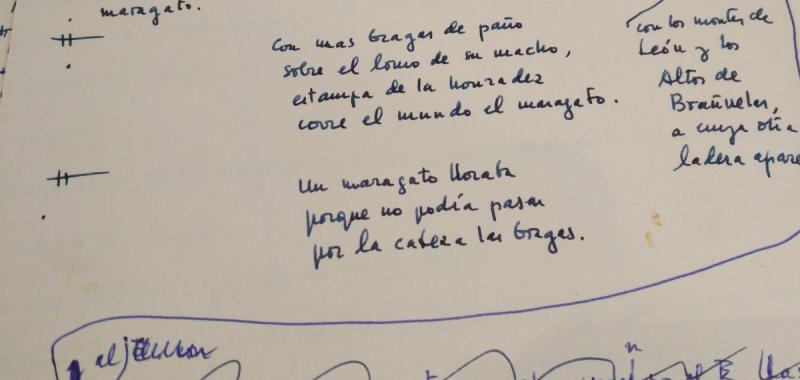Manuscrito de Camilo José Cela