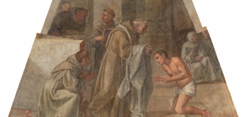 San Diego de Alcalá recibe el hábito franciscano ANNIBALE CARRACCI y FRANCESCO ALBANI 