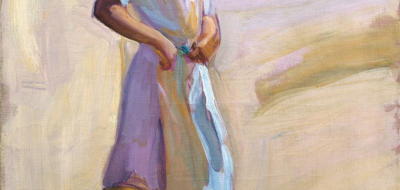 Pescadora valenciana con cestos, 1916