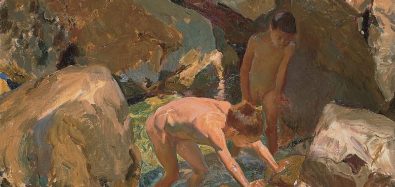 Niños buscando mariscos, 1919