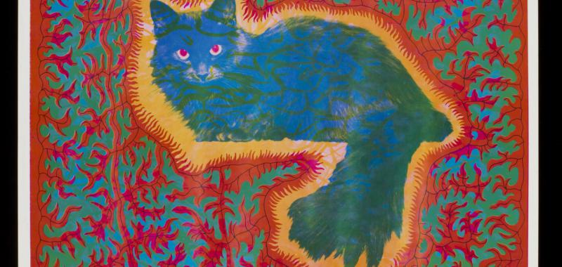 Gato de Cheshire, cartel psicodélico de Joseph McHugh, publicado por East Totem West, EUA, 1967. Adquirido a través del Julie and Robert Breckman Print Fund. 