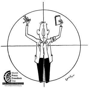 Viñeta cedida por la Asociación Mundial de Periódicos