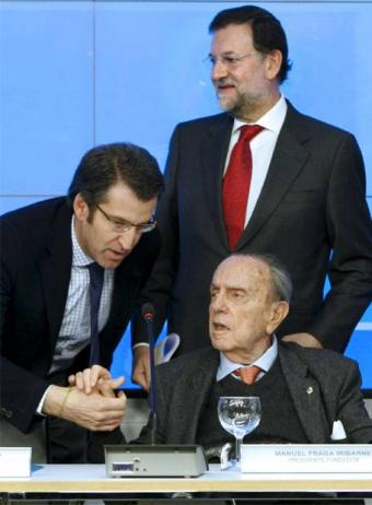 Fraga con Alberto Núñez Feijóo y Mariano Rajoy