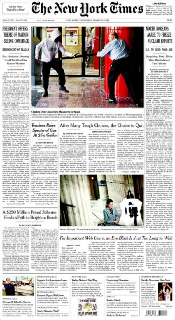 Portada del New York Times
