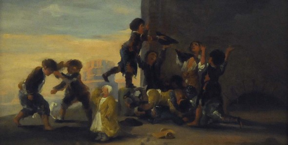 Una de las pinturas de juegos de niños de Goya que ha sido cedida durante cuatro años a la Real Academia de Bellas Artes de San Fernando (Foto: Manuel Engo)