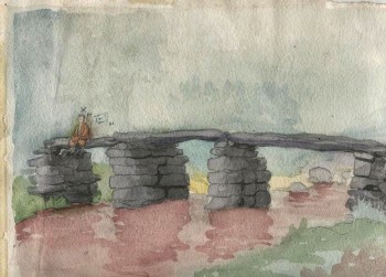 Una de las acuarelas pintadas por Hitler que salen hoy a subasta (Efe)