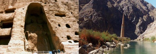 El valle de Bamiyan a la izquierda y el minarete de Jam a la derecha (Fotos: UNESCO)