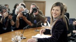La ministra Aído en la presentación de la reforma de Ley del Aborto.