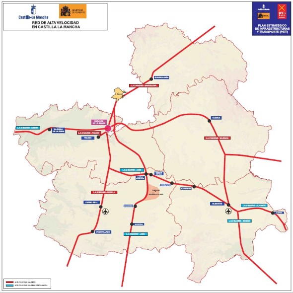 Aspecto de las líneas de AVE en Castilla-La Mancha una vez que conluyan todas las obras. JCCM
