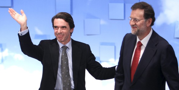 José María Aznar junto a Mariano Rajoy en la Convención Nacional del PP