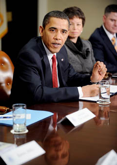 Barack  Obama, en una reunión en la Casa Blanca.