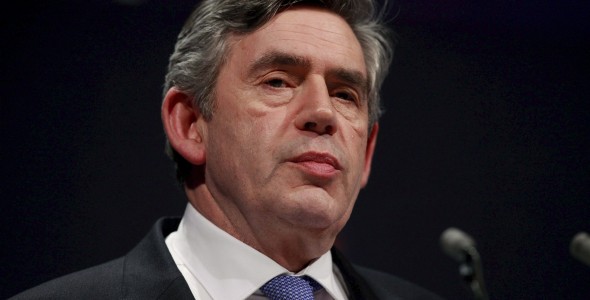 Gordon Brown, en la rueda de prensa posterior al G20. Efe