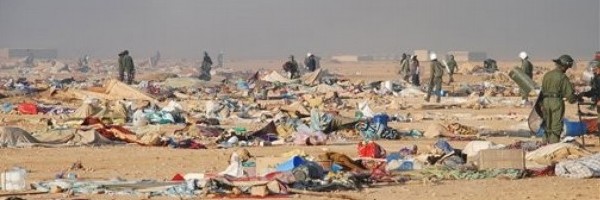 Campamento de Gdeim Izizk tras ser destruido por el ejército marroquí. 
