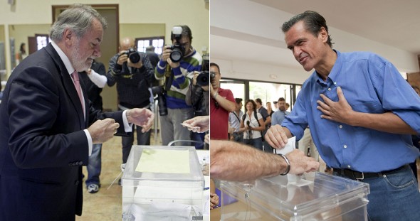 Mayor Oreja ha votado en un pueblo de Álava y López Aguilar en Las Palmas. Efe