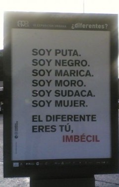 Imagen del cartel cuando estuvo expuesto en las calles de Oviedo