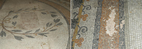 Aspecto del mosaico de mármol del Vestíbulo de la Reina del Congreso antes de ser restaurado (Foto: Congreso)