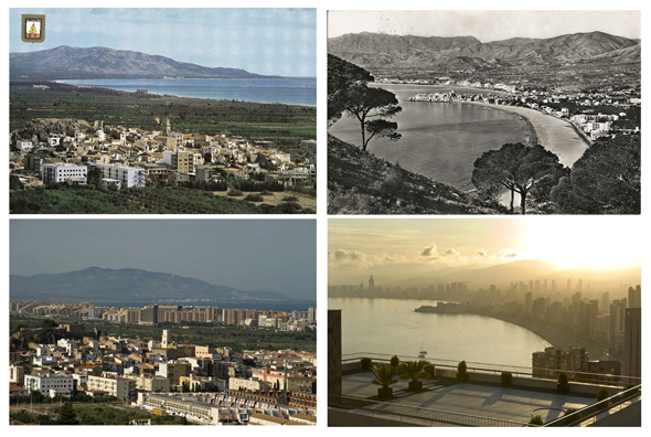 A la izquierda, Oropesa del Mar en los años 80 y ahora; a la derecha, Benidorm en 1965 y en la actualidad.