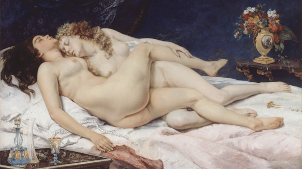 El sueño, Las dos amigas o el oleo también llamado Pereza y lujuria de Gustave Courbet (Foto: MNAC)