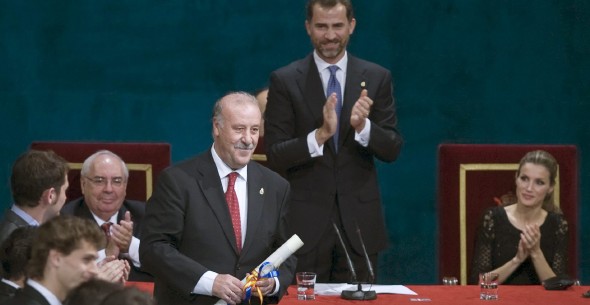 Vicente del Bosque durante la entrega de los Príncipe de Asturias (Efe)