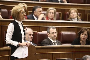 La diputada Rosa Díez en el Congreso de los Diputados.