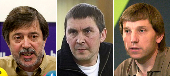 Rufi Etxeberría, Arnaldo Otegui y Rafa Díez Usabiaga