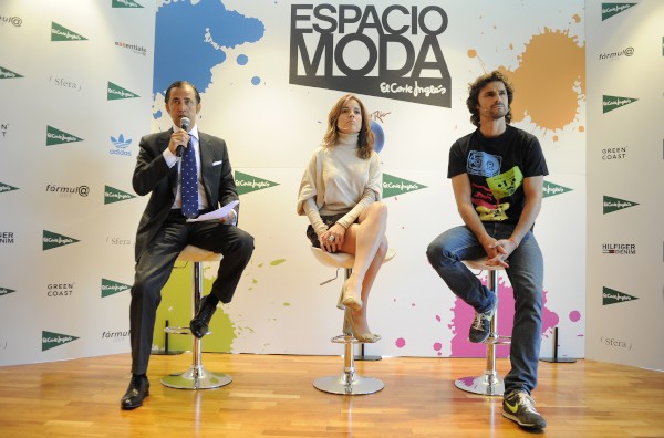 Diego Copado, director del Departamento de comunicación y Relaciones Externas de El Corte Inglés; Roberta Medina, directora del Rock in Río; y el modelo y actor Iván Sánchez. Foto: Manu Engo