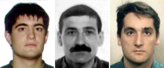  (De izquierda a derecha) Beinat Aguinagalde Ugartemendia, Gregorio Jiménez Morales e Ibon Gogeascoechea Arronategui. EFE