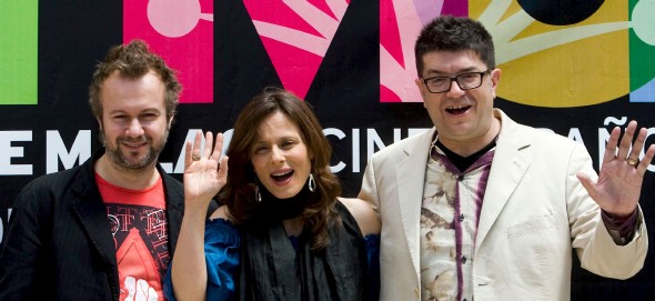 Tristán Ulloa (i), Aitana Sánchez-Gijón (c) y Ferran Audí (d) (Efe)