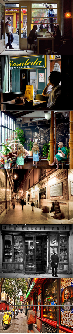 Algunas de las fotografías expuestas en el Ateneo de Madrid sobre el Barrio de las Letras (Fotos: Asociación de Comerciantes del BDLL)