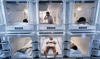 Hotel-cápsula en Tokio.