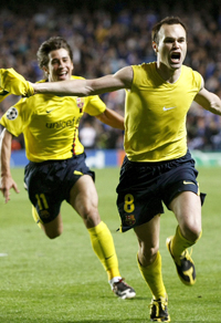 Iniesta celebra su histórico gol
