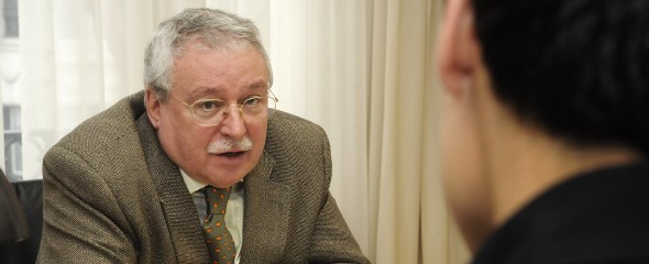 Joaquín Leguina, con EL IMPARCIAL en su despacho de la Gran Vía madrileña. Manuel Engo