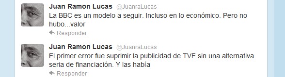 Tuits de Juan Ramón Lucas del 1 de marzo.