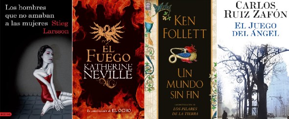Los títulos estrella de Larsson, Neville, Follet y Ruiz Zafón