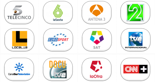 Logos de las diferentes cadenas de televisión españolas