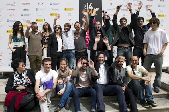 Foto de familia de los premiados en el decimocuarto Festival de Cine Español de Málaga, según el fallo del jurado dado a conocer hoy por su presidente, el cineasta Vicente Aranda. EFE/JORGE ZAPATA